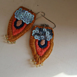 vyšívané naušnice Constantinopol embroidered earrings Constantinopol